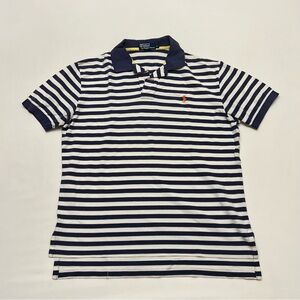 Y2K Polo Ralph Lauren Blue Label Pony Logo Striped Polo Shirt Men's Size Large